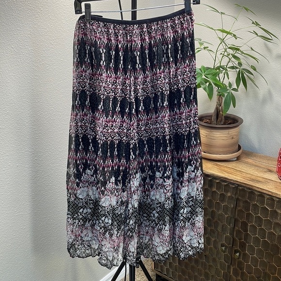 Bohemian chiffon elastic waist skirt SZ PL - Picture 1 of 7